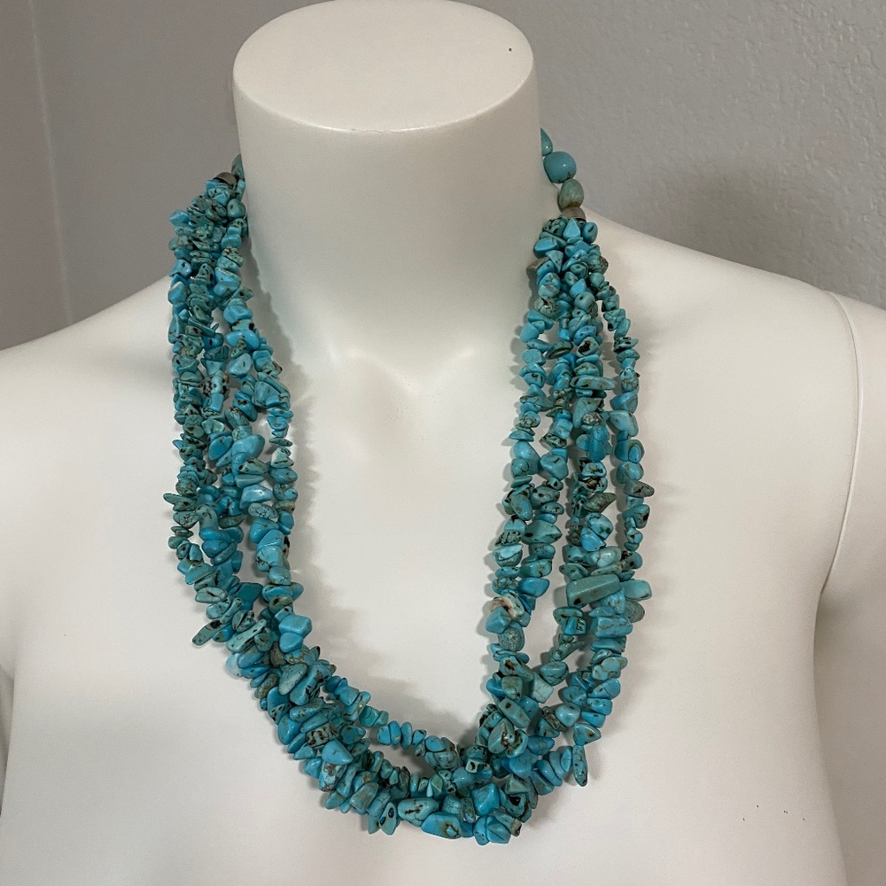 Turquoise 3 Strand Adjustable Necklace